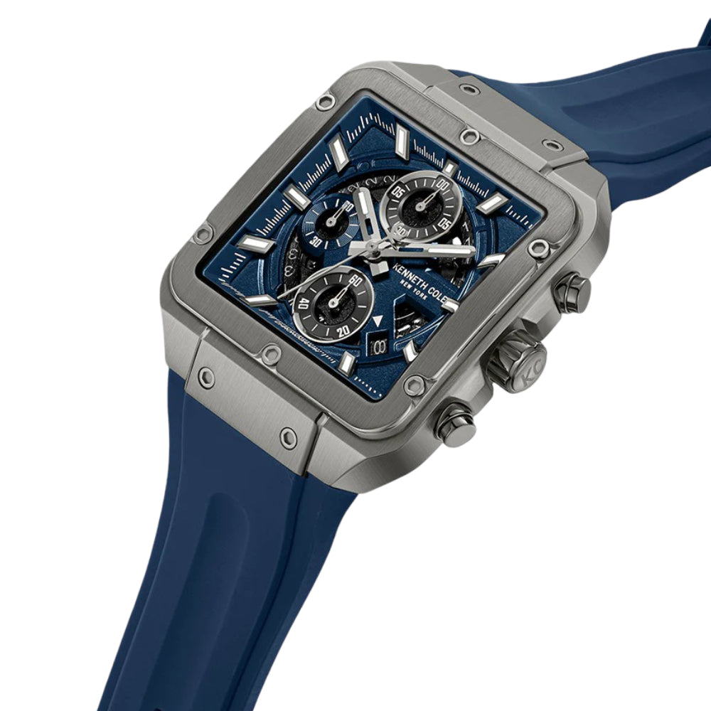 Kenneth Cole New York Skeleton Men's Strap Watch - Blue