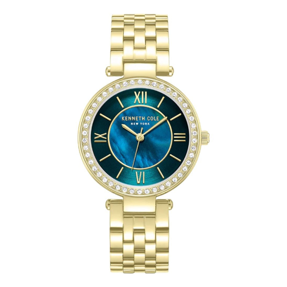 Kenneth Cole New York Classic Women's 32mm Gold Bracelet Watch - Blue Dial