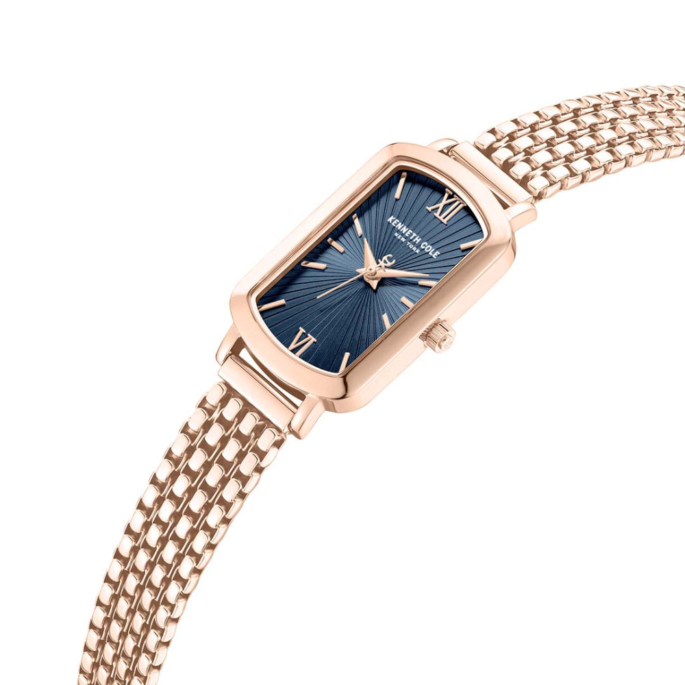Kenneth Cole New York Women's 22mm Rose Gold Bracelet Watch - Blue Dial