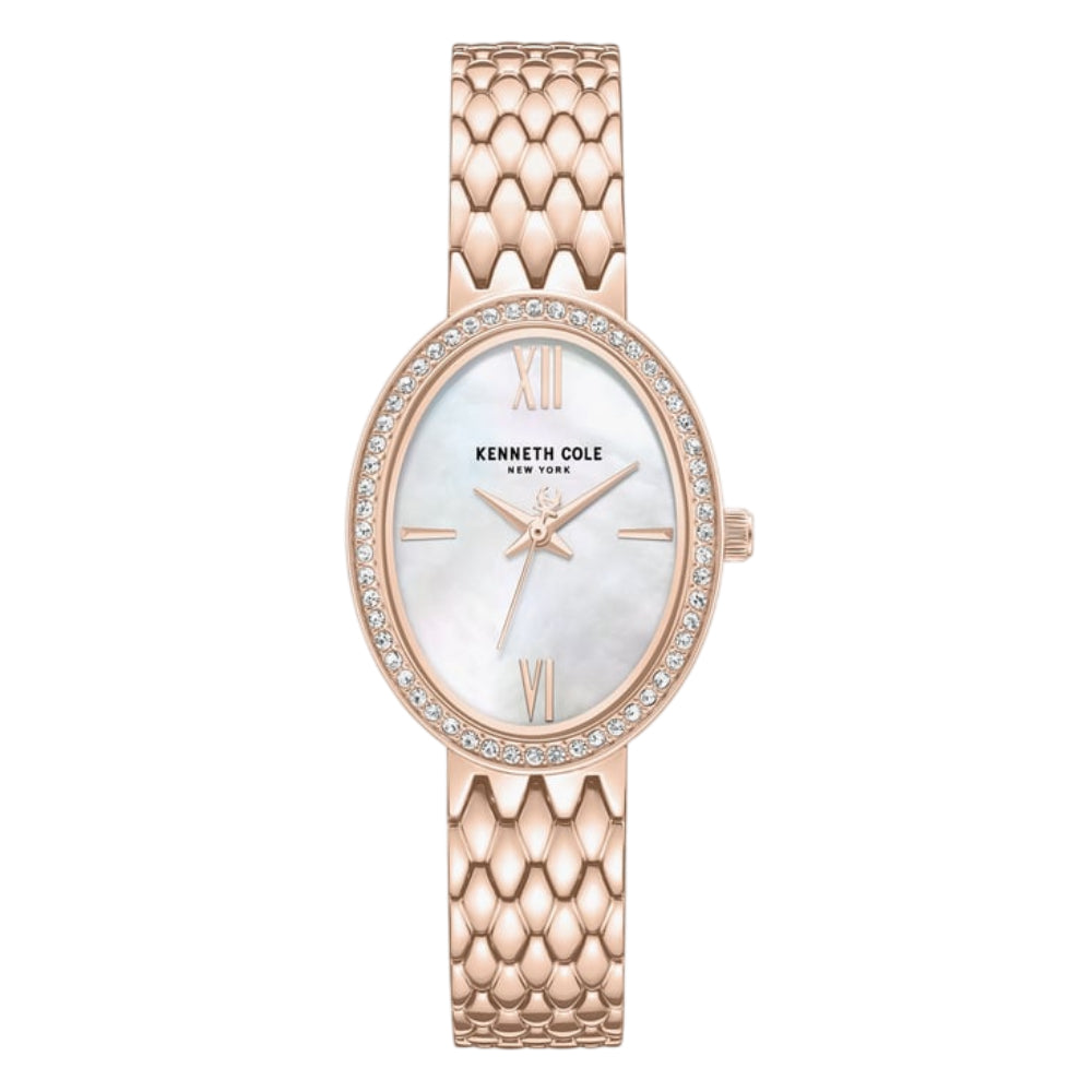 Kenneth Cole Women's 38mm Analog Rose Gold Bracelet Watch - Mother of Pearl