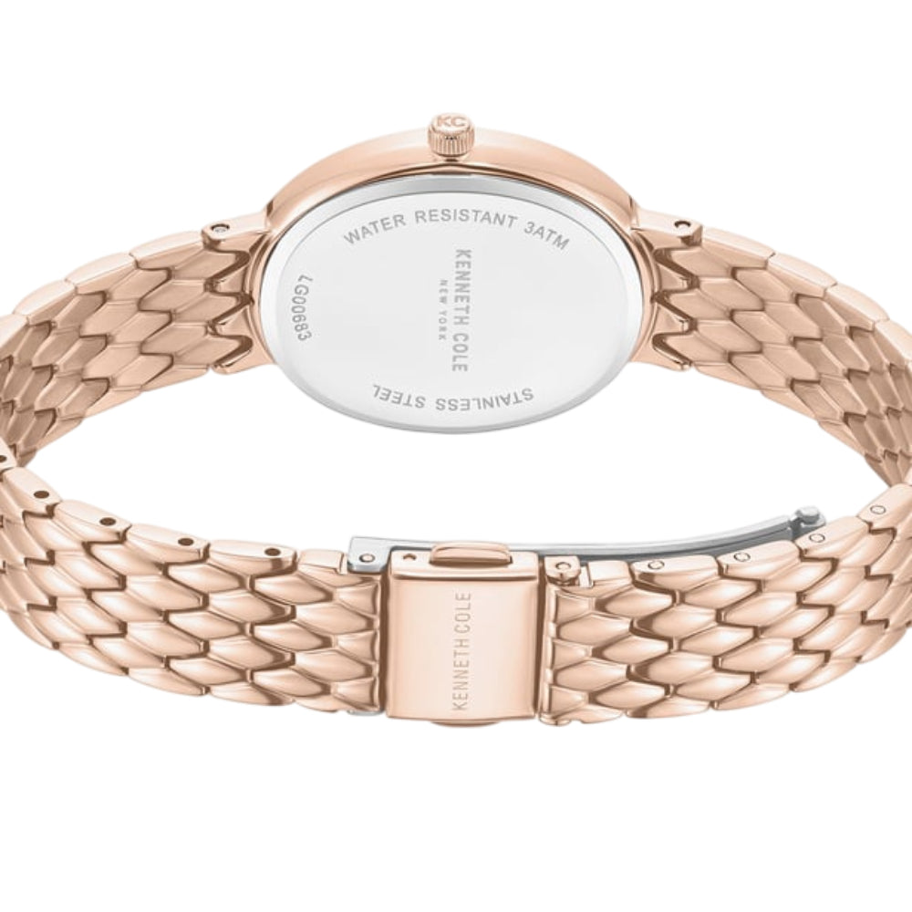 Kenneth Cole Women's 38mm Analog Rose Gold Bracelet Watch - Mother of Pearl