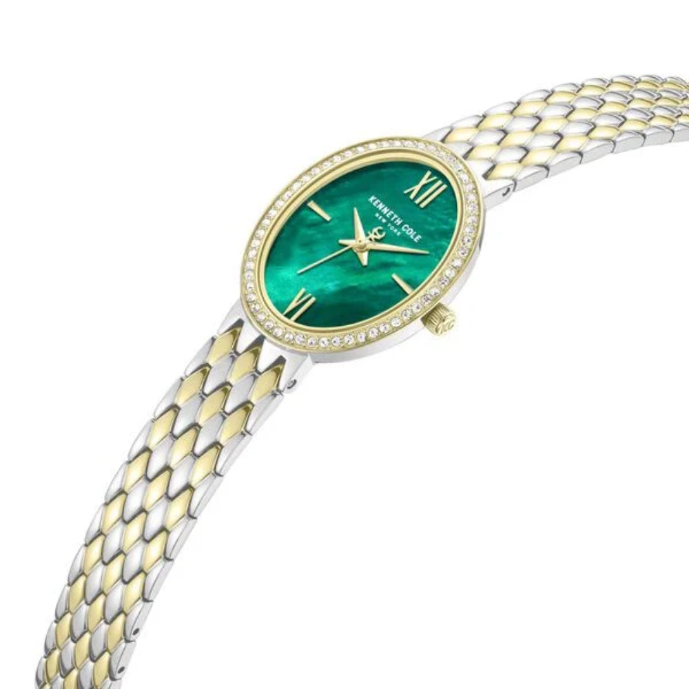 Kenneth Cole Women's 38mm Analog Two-Tone Bracelet Watch - Green Dial