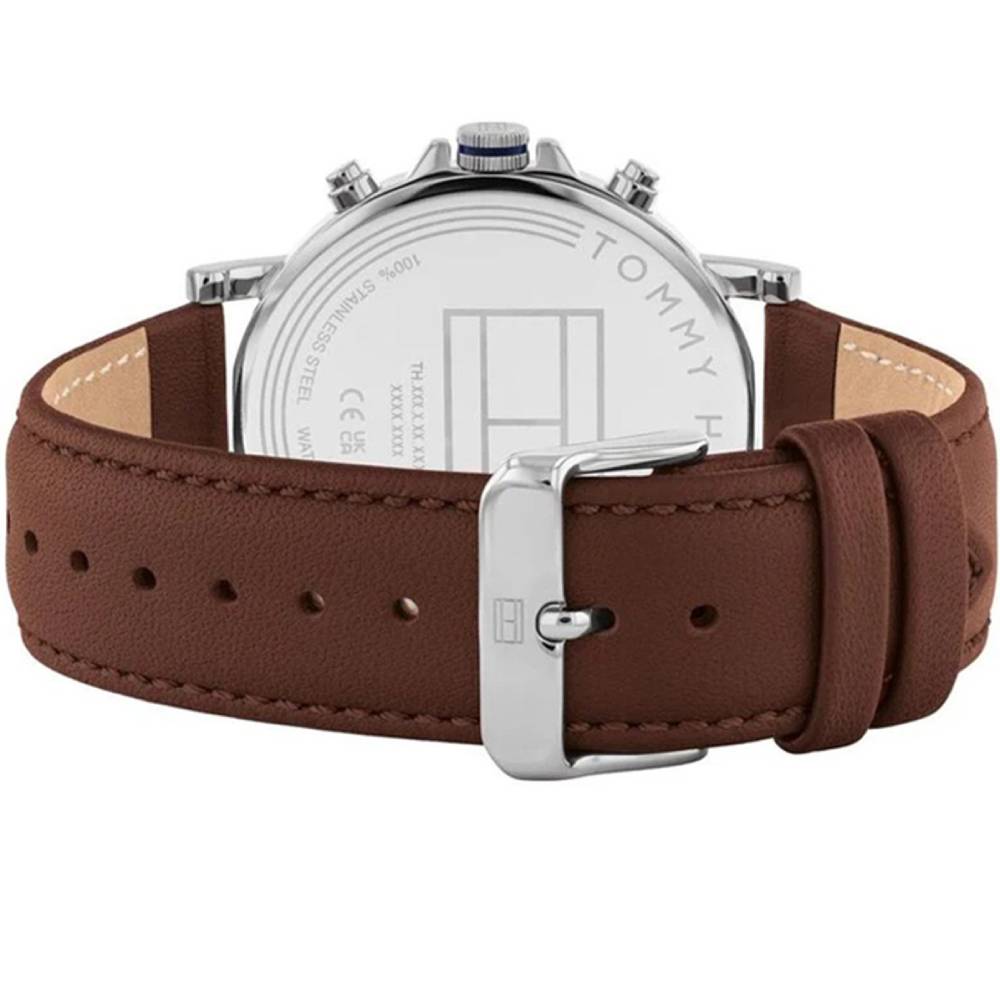 Tommy Hilfiger Tyson Men's 44mm Brown Strap Watch - Blue Dial
