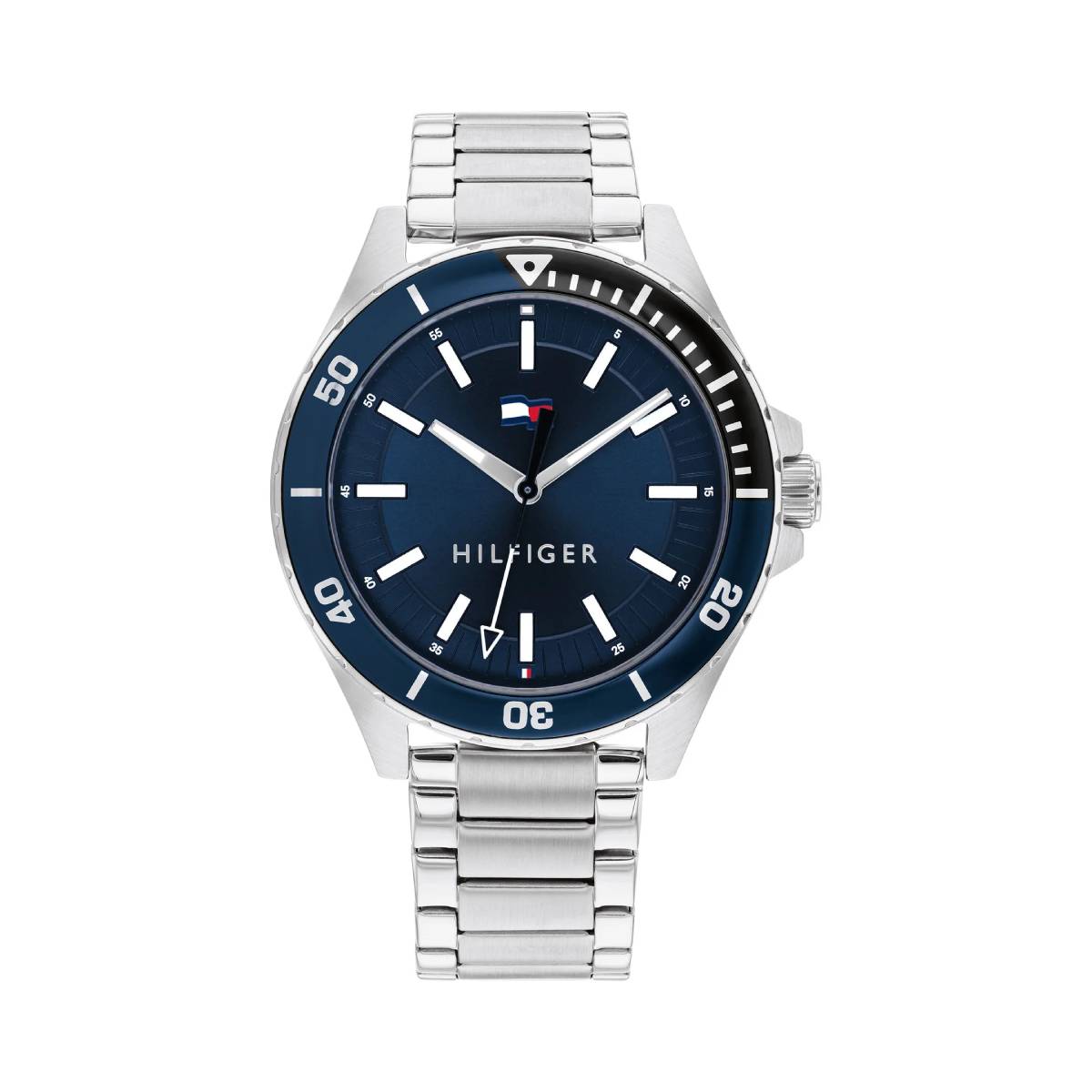 Tommy Hilfiger Logan Men’s 43mm Analog Silver Bracelet Watch - Blue Dial