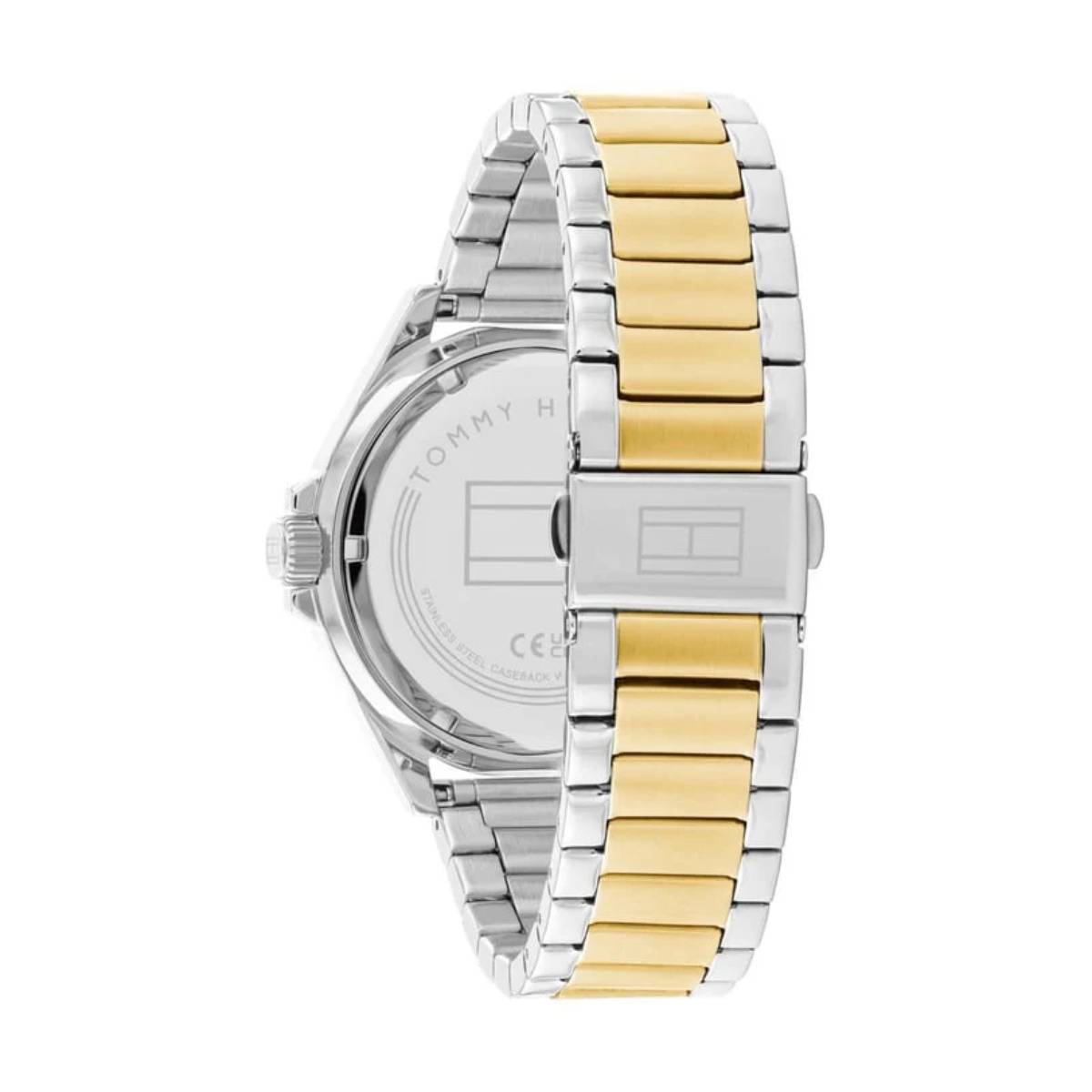 Tommy Hilfiger Logan 43mm Men’s Analog Two-Tone Bracelet Watch- Black Dial