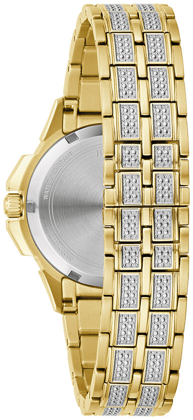 Bulova Octava Crystal Women's 34mm Quartz Two Tone Stainless Steel Bracelet Watch - Silver Dial