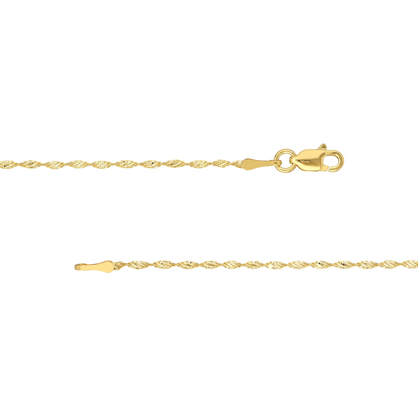 14k Yellow Gold 20" 1.35mm Twisted Dorica Chain