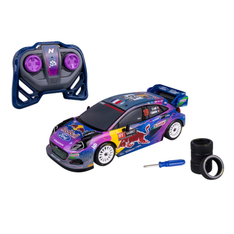 Nikko 1:16 Scale Red Bull Ford Puma Elite Race Car with Extra Tyres - Multicolor