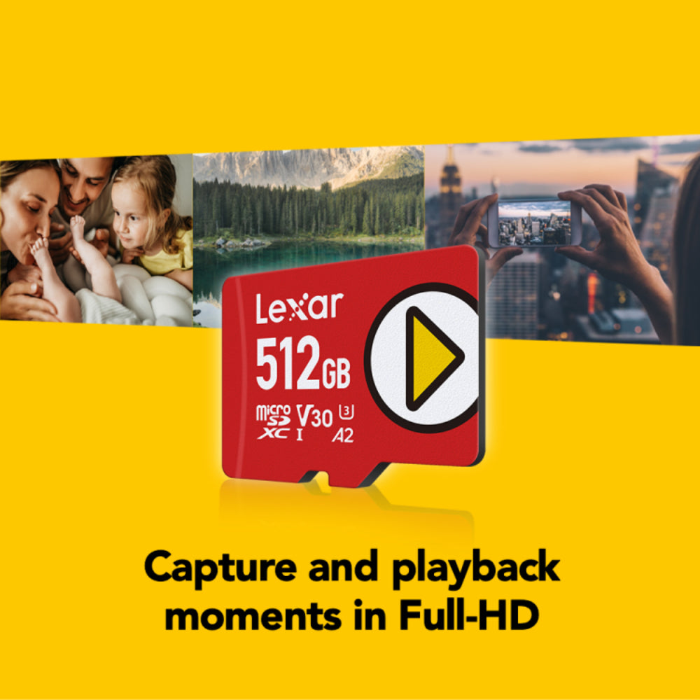 Lexar LMSPLAY 512GB PLAY UHS-I MicroSDXC Memory Card - Red