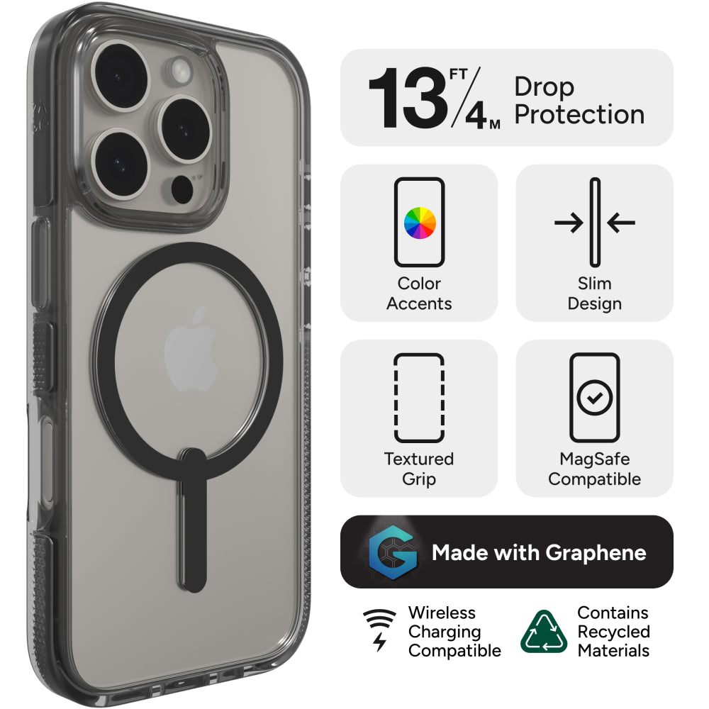 Zagg Santa Cruz Snap MagSafe Case for Apple iPhone 16 Pro - Black