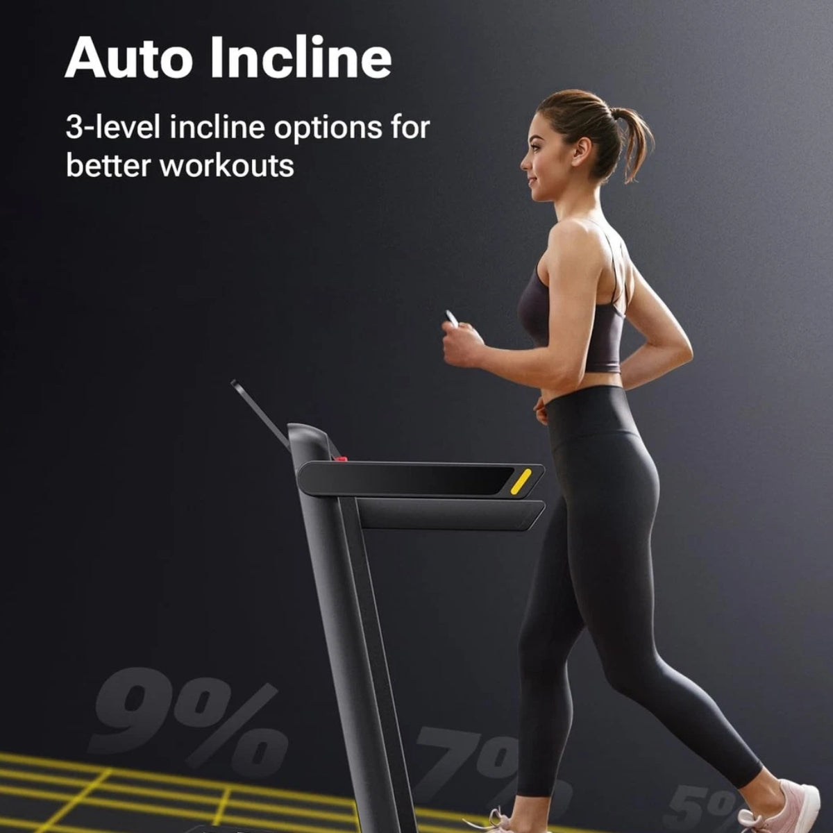 UREVO URTM019 Walking Pad Treadmill with Incline and LED Display - Black