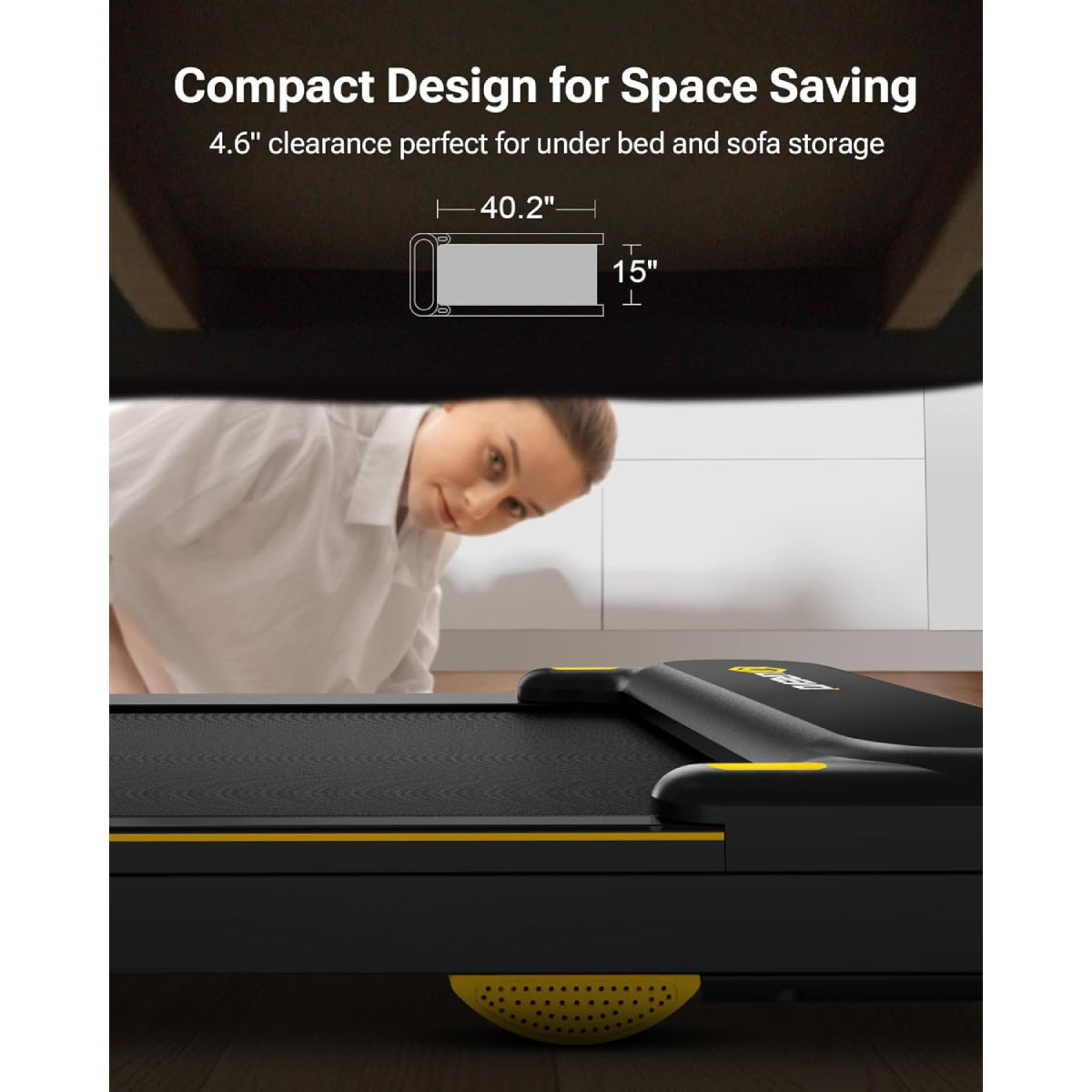 UREVO Portable Desk Treadmill with Double Shock Absorption - Black