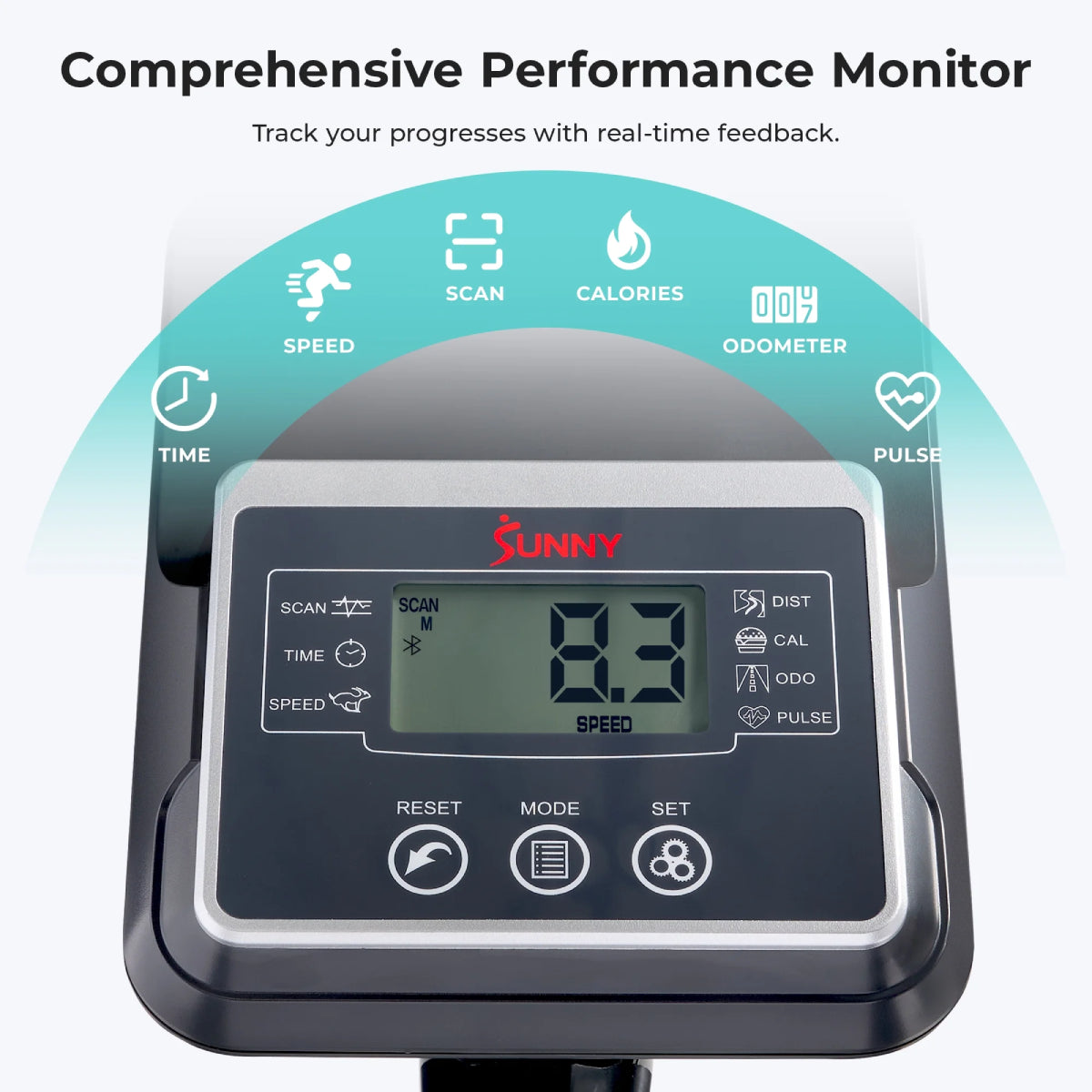 Sunny Health & Fitness SF-E323050 Pro Smart Elliptical Trainer with 15-Levels of Magnetic Resistance