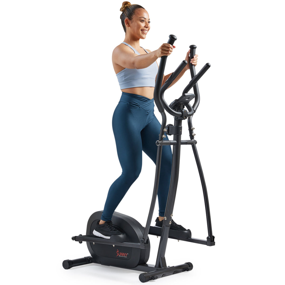 Sunny Health & Fitness SF-E905SMART Smart Compact Magnetic Elliptical - Black