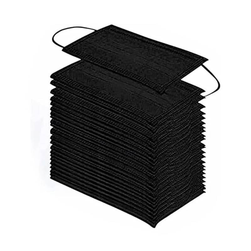 Altatac 3 Layer Face Mask with Ear Loops (50 Pieces) - Black