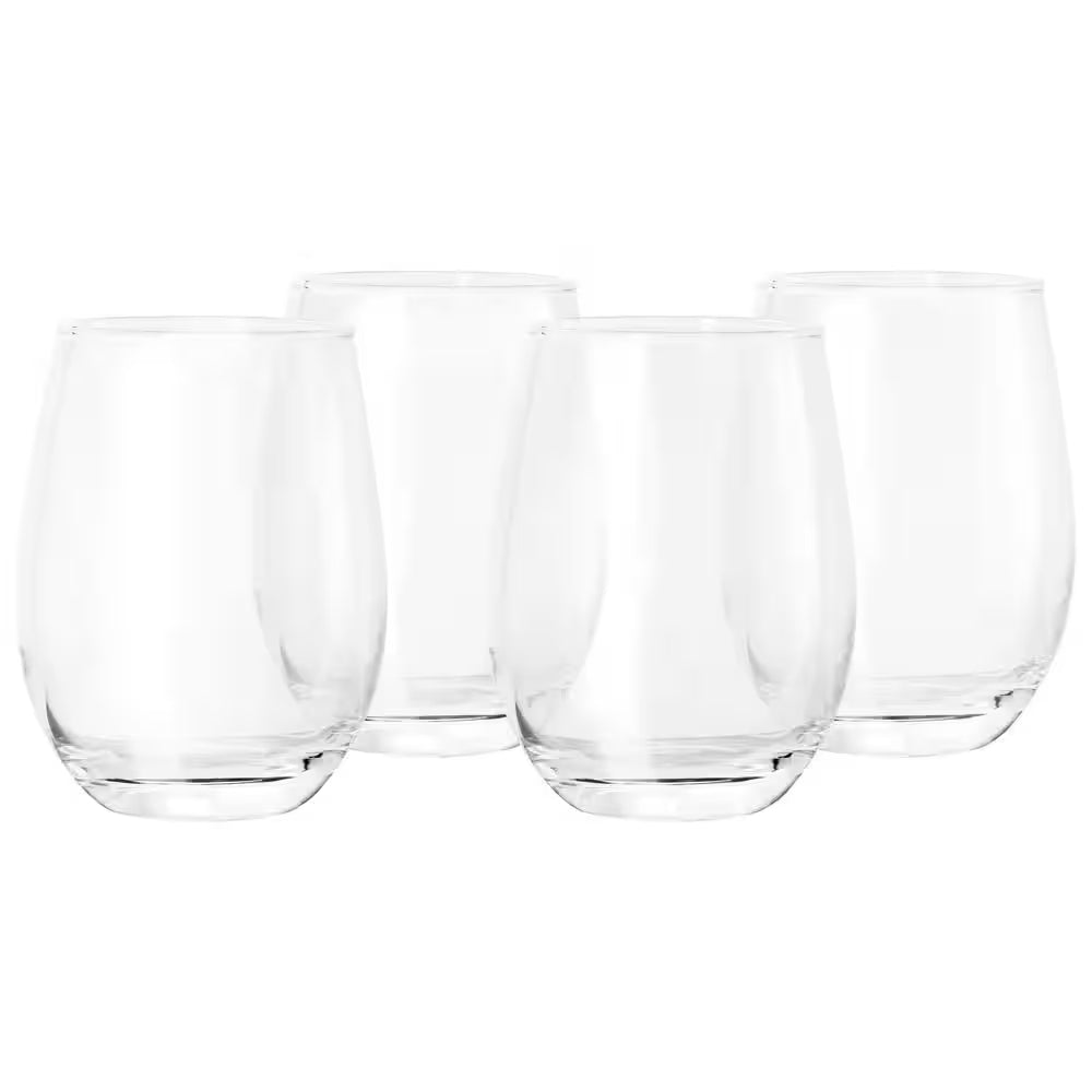 Gibson Home 140488 Belinni Classic 18 oz Stemless Wine Glass Set (4 Pieces)