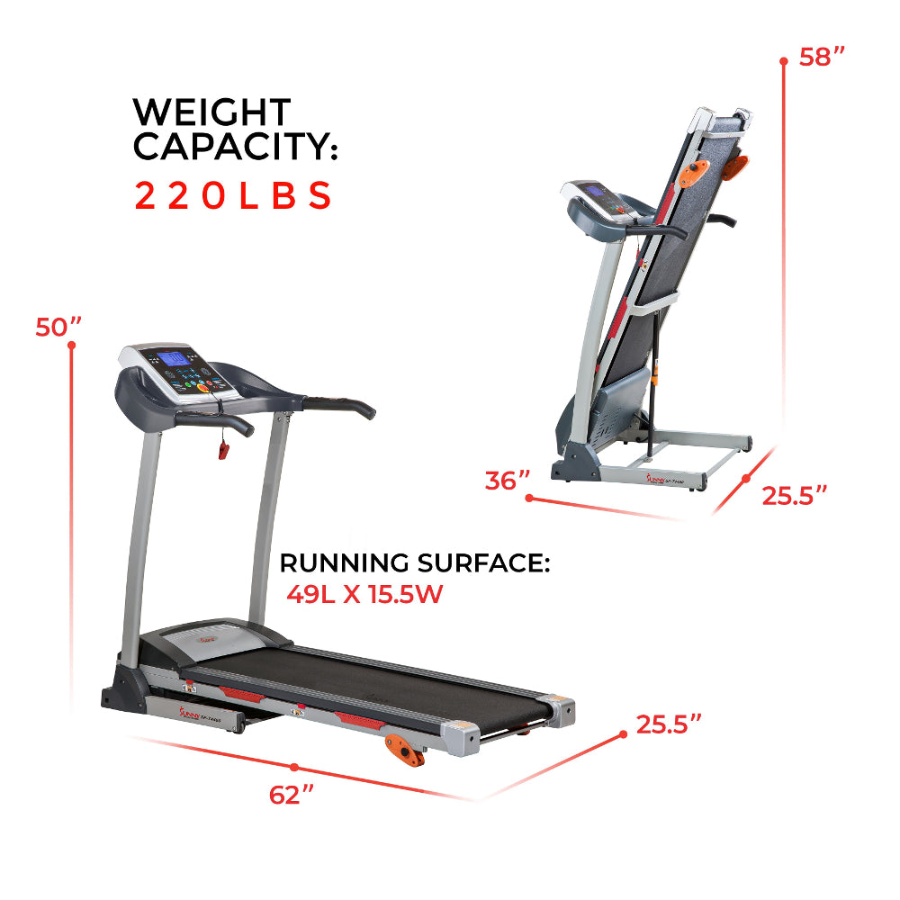 ?Sunny Health & Fitness Treadmill with Manual Incline And Display - Curacao