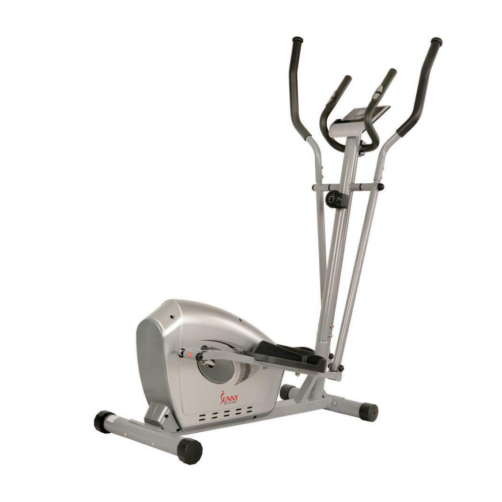?Sunny Health & Fitness Magnetic Elliptical Bike - Silver - Curacao