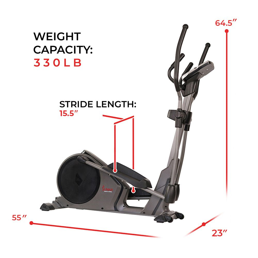 Sunny Magnetic Elliptical Cross Trainer Machine with Pulse Sensors and Device Holder - Curacao