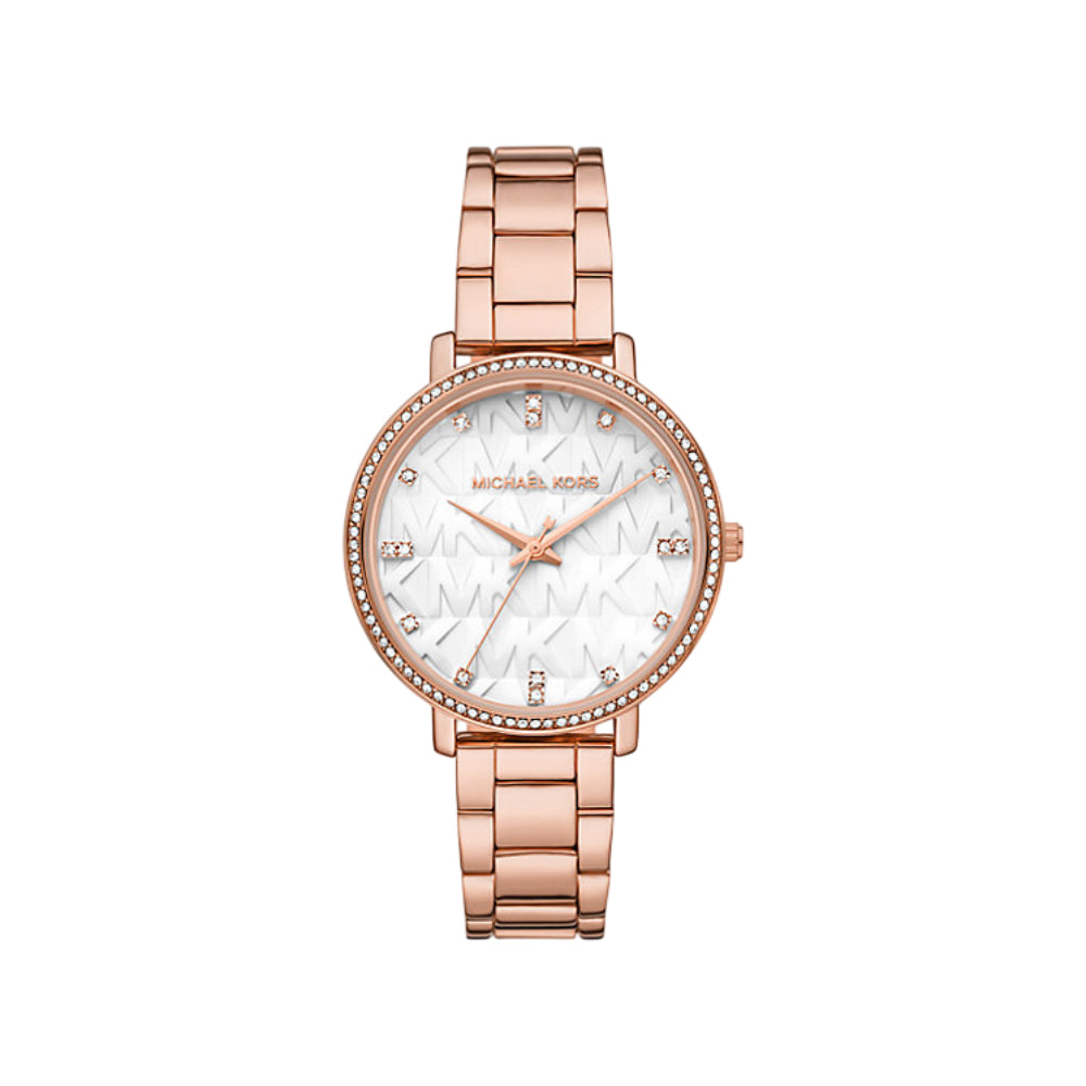 Michael Kors Pyper Women's 38mm Rose Gold Bracelet Watch - White Dial