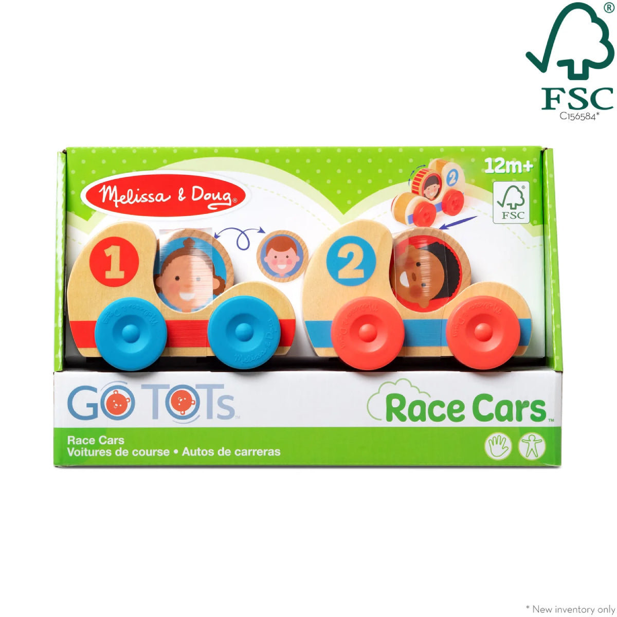 Melissa and Doug GO Tots Wooden Race Cars (4 Pieces)