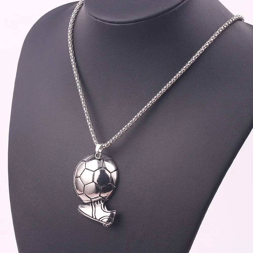 Player Design Men's Soccer Ball Pendant Necklace in Alloy