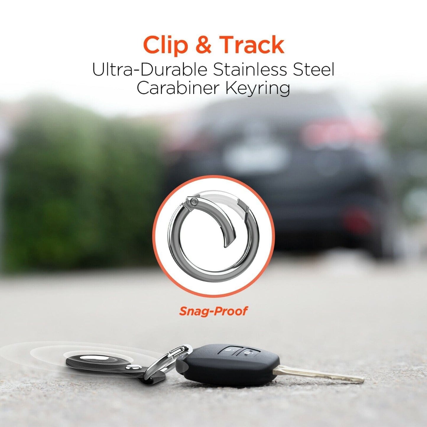 HyperGear AirCover Vegan Leather AirTag Cover Protector Holder - Black