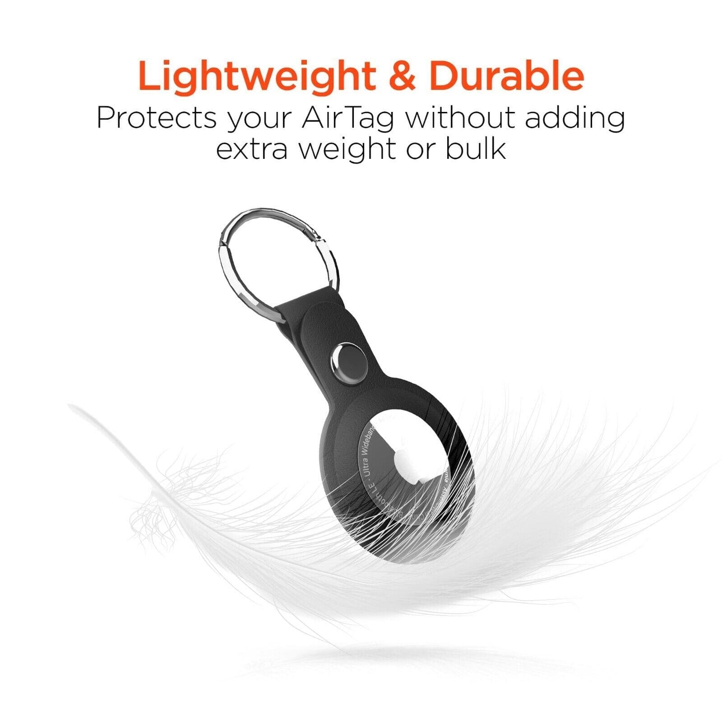 HyperGear AirCover Vegan Leather AirTag Cover Protector Holder - Black