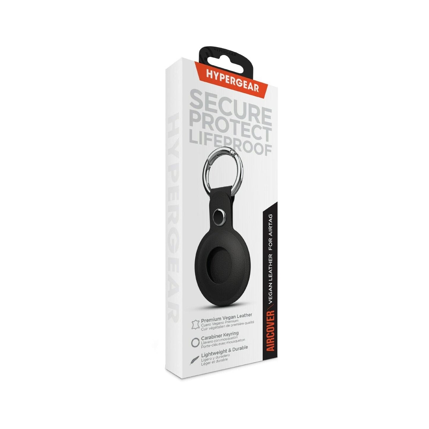 HyperGear AirCover Vegan Leather AirTag Cover Protector Holder - Black