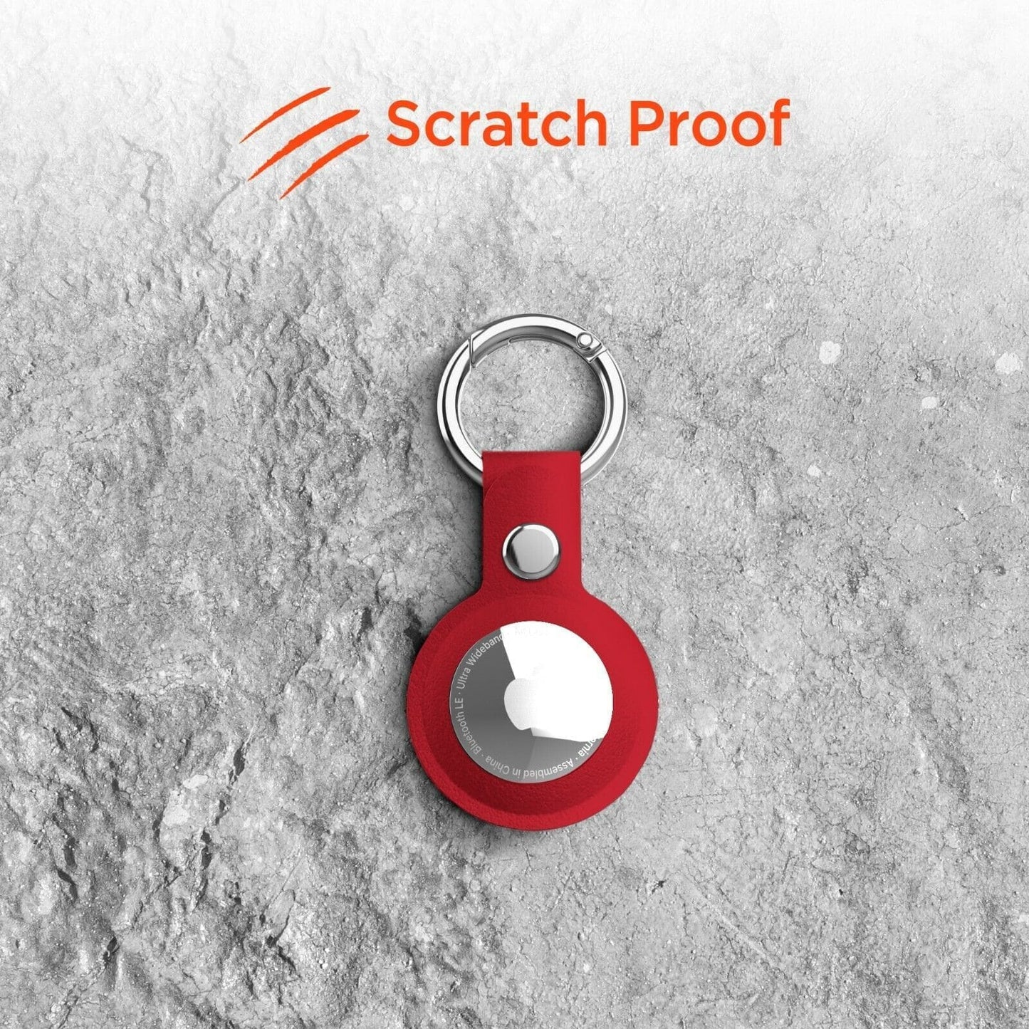 HyperGear AirCover Vegan Leather AirTag Cover Protector Holder - Red