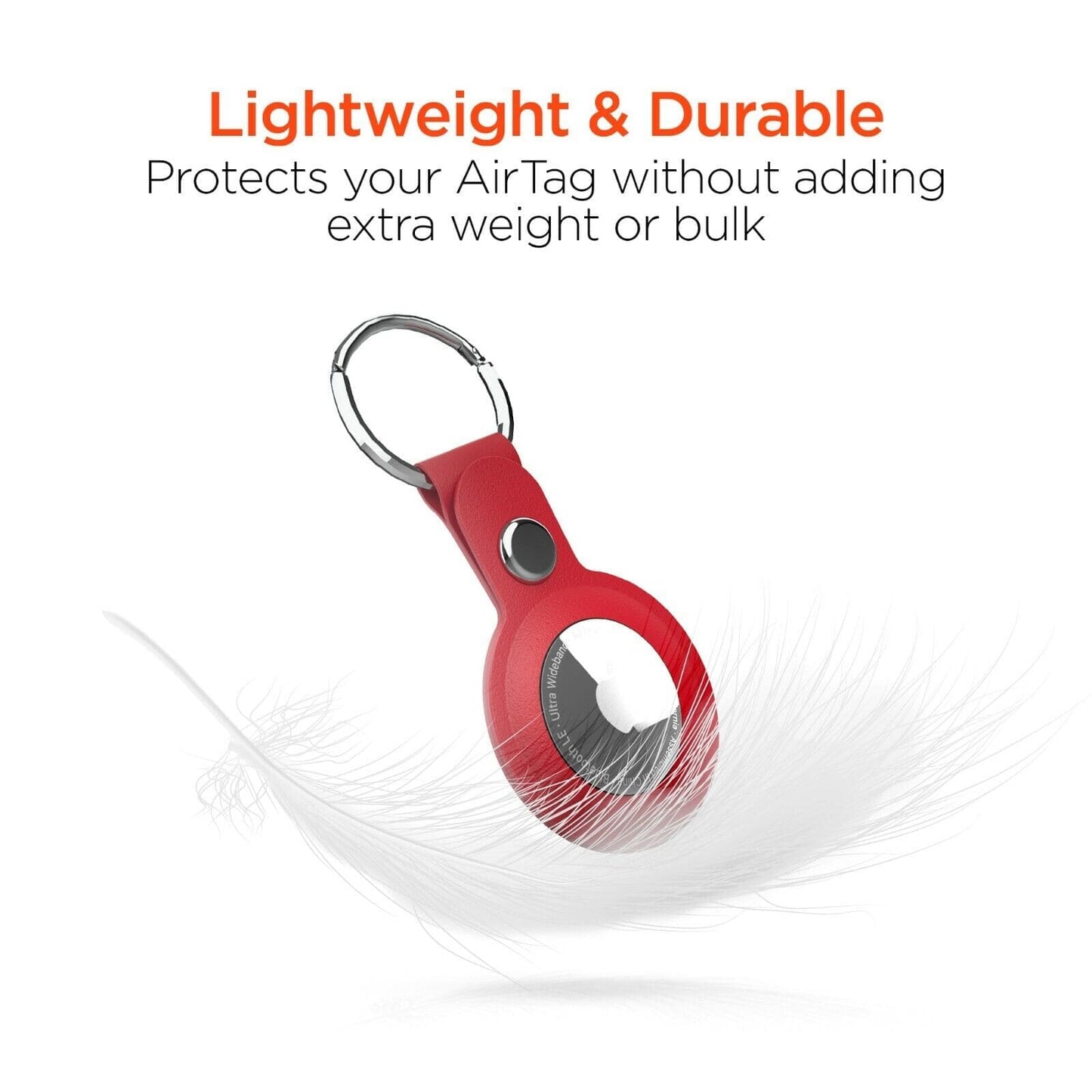 HyperGear AirCover Vegan Leather AirTag Cover Protector Holder - Red