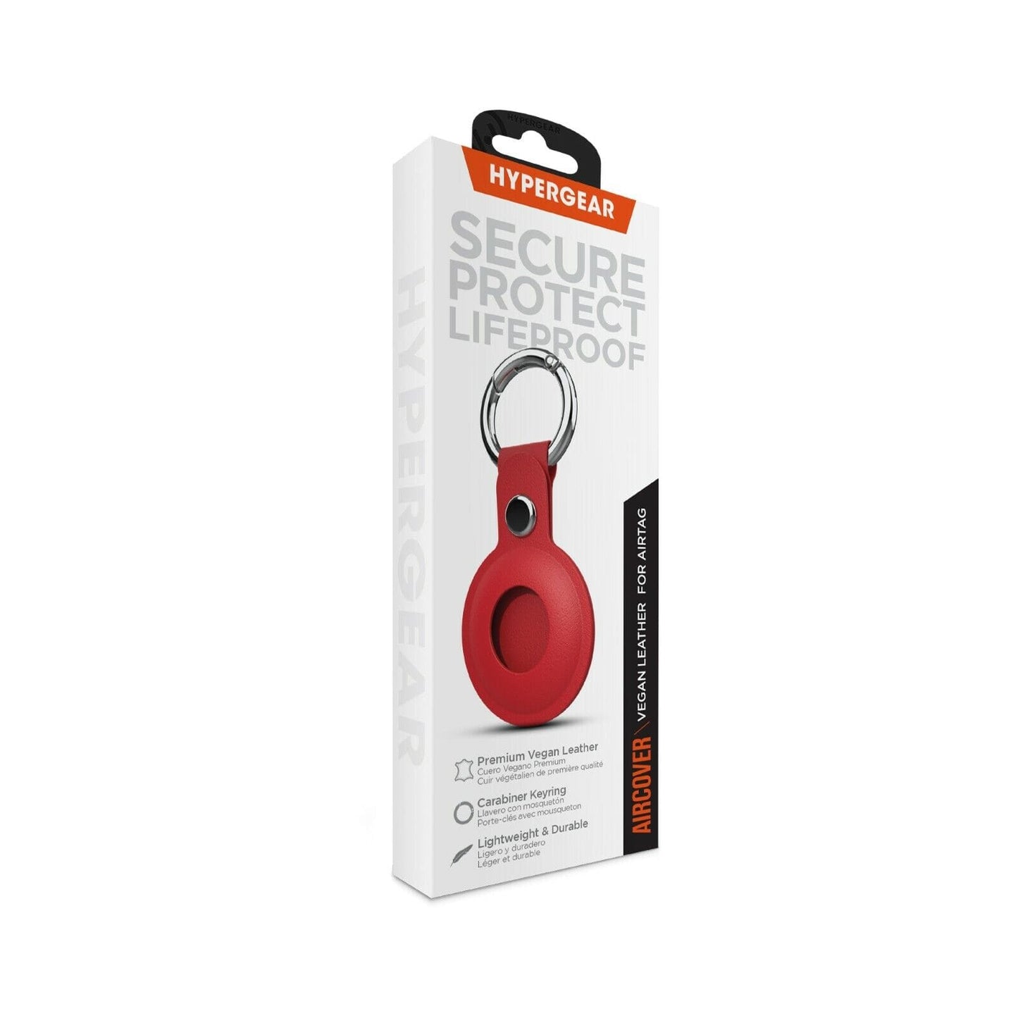 HyperGear AirCover Vegan Leather AirTag Cover Protector Holder - Red