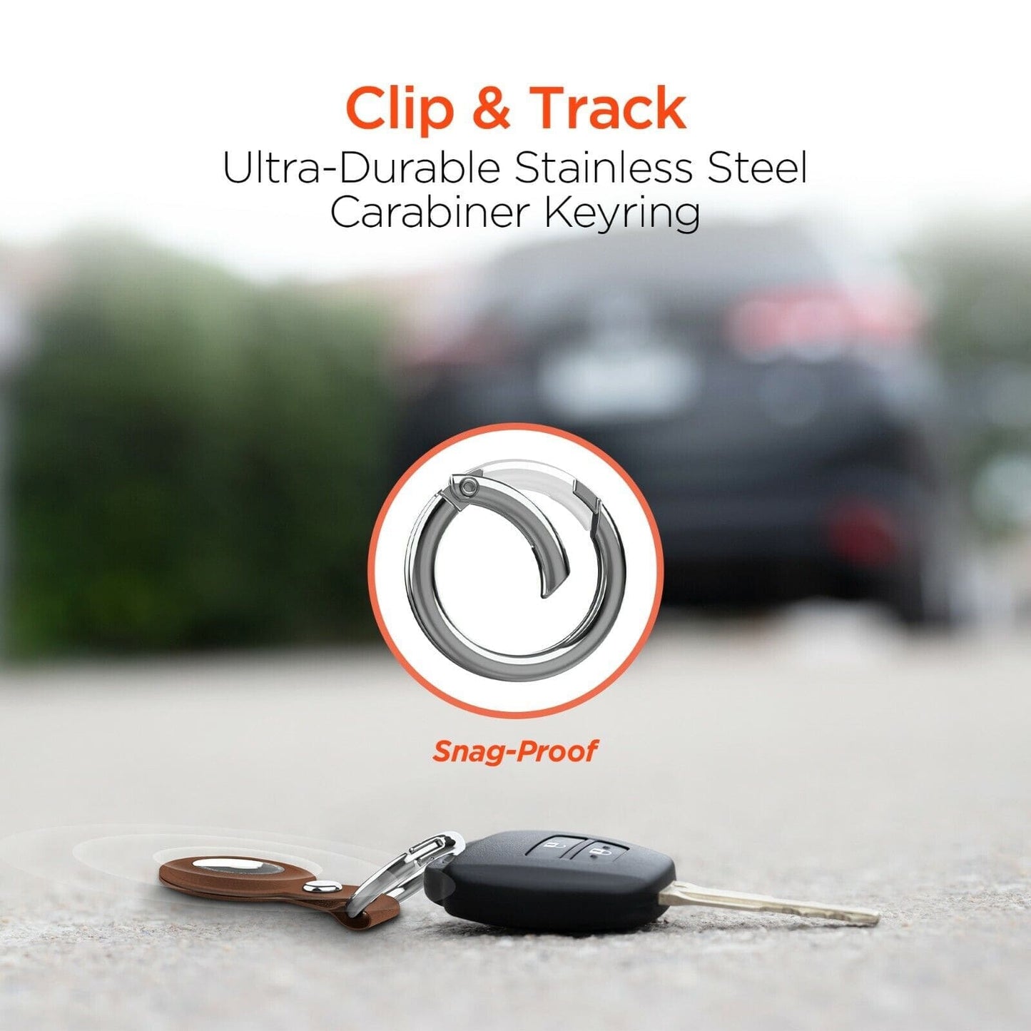 HyperGear AirCover Vegan Leather AirTag Cover Protector Holder - Brown