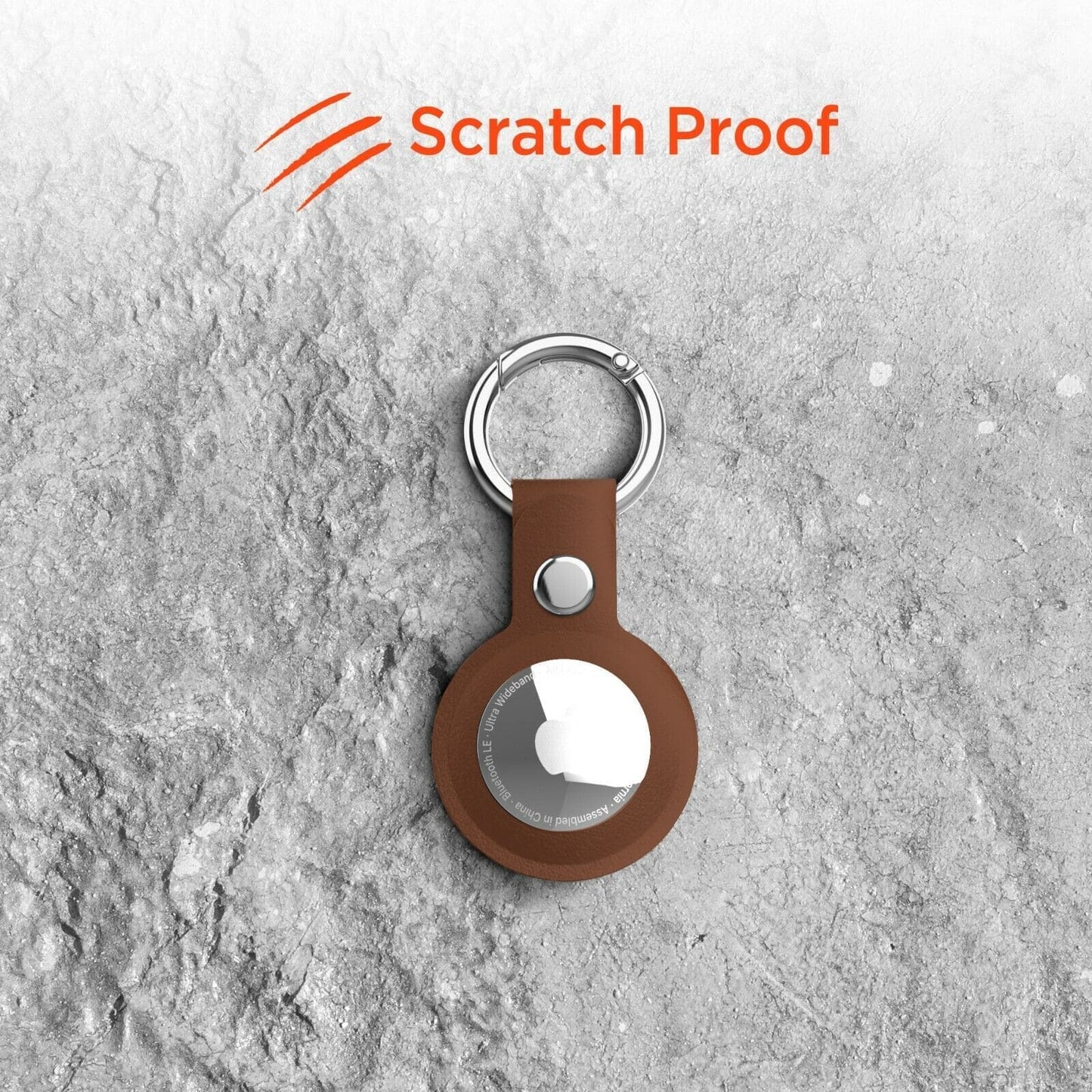 HyperGear AirCover Vegan Leather AirTag Cover Protector Holder - Brown