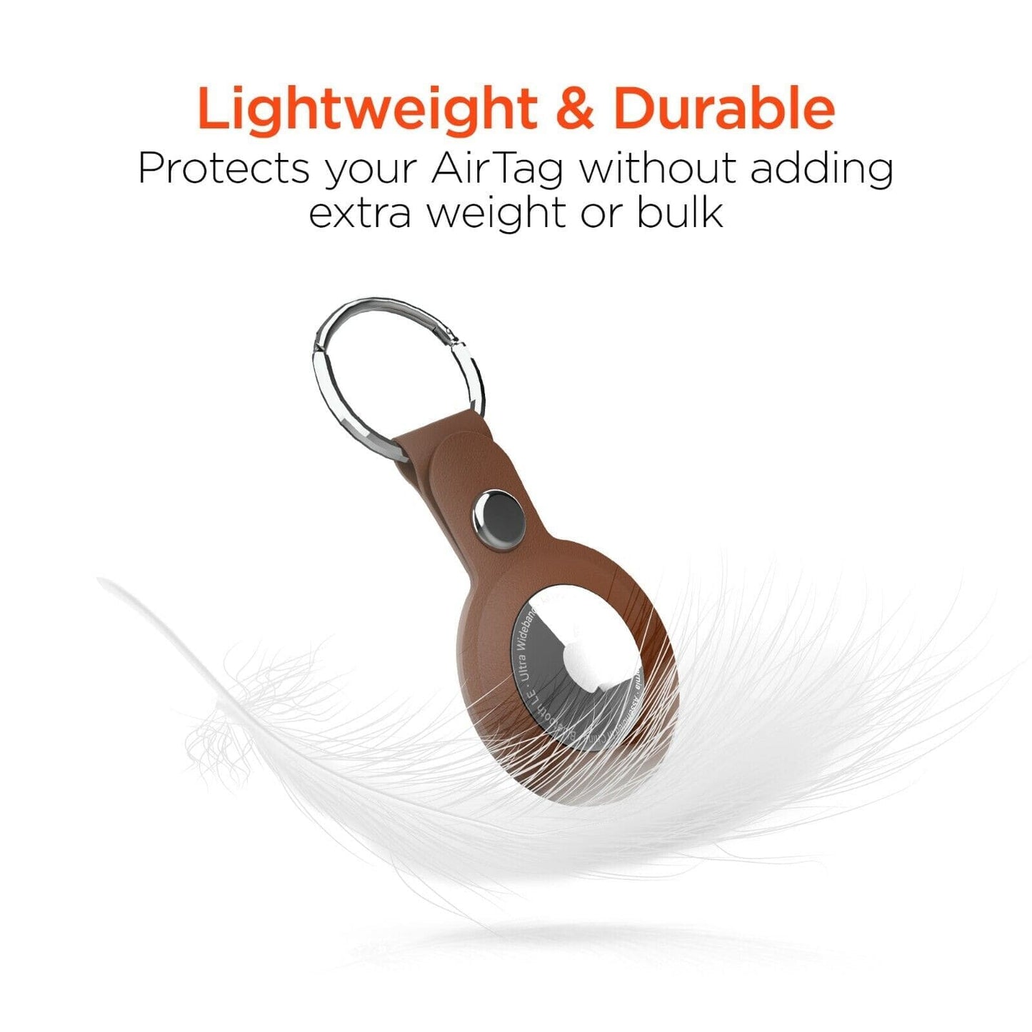 HyperGear AirCover Vegan Leather AirTag Cover Protector Holder - Brown