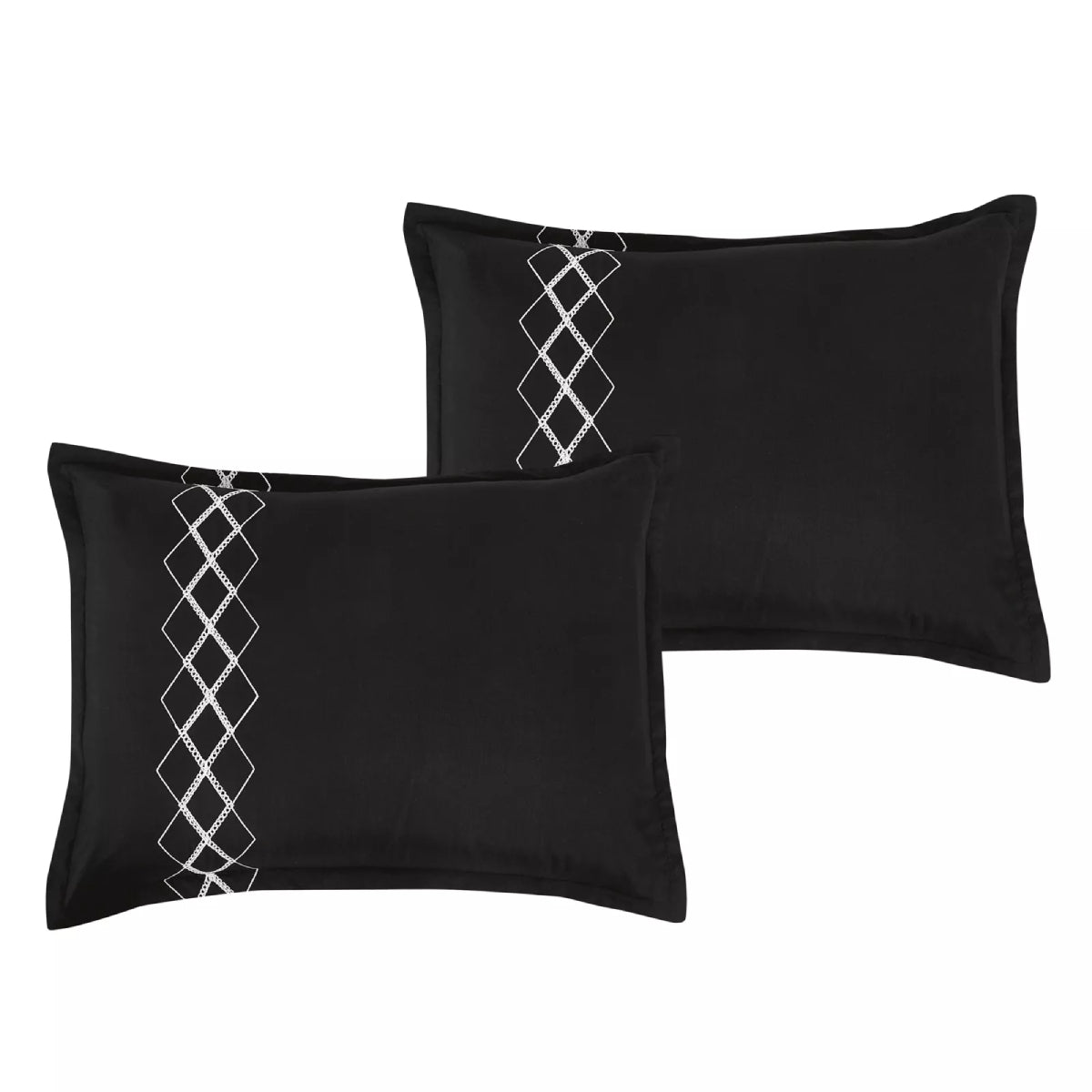 Esca Yihana Luxury King Size Comforter Set (7-Pieces) - Black/White