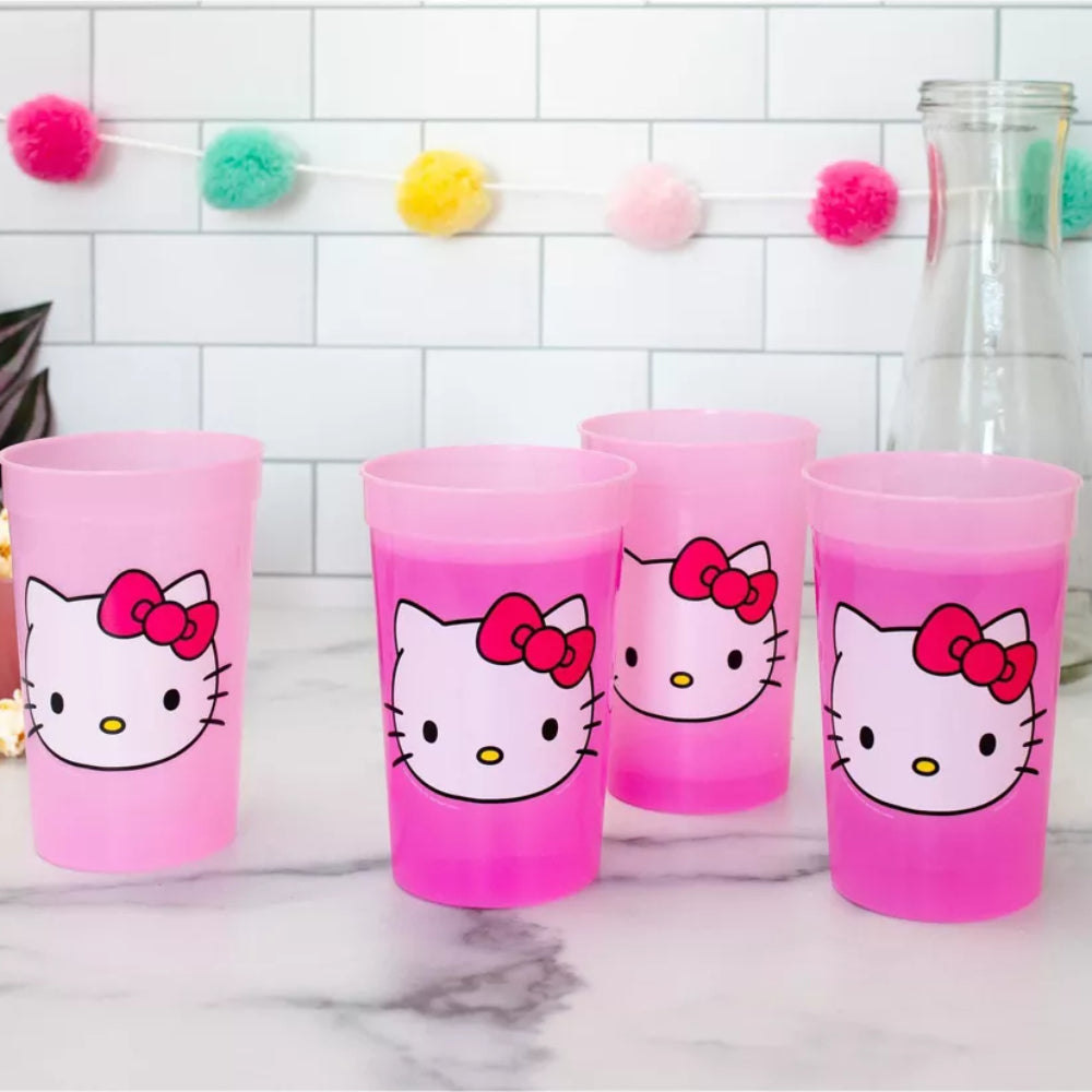 Sanrio Hello Kitty Color-Change Plastic Cup Set (4-Pieces)
