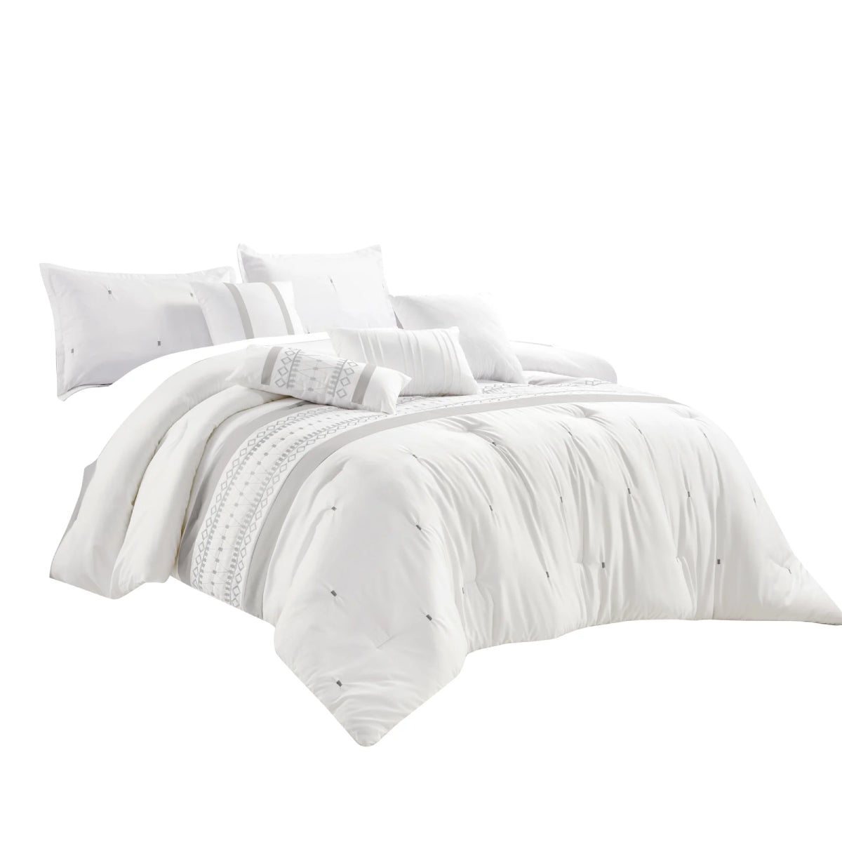 ESCA Kriti Queen Size Comforter Set (7-Pieces) - White