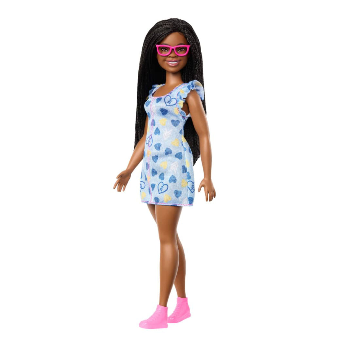 Barbie 11.5" Fashionistas Doll with Down Syndrome Wearing Heart-Print Dress