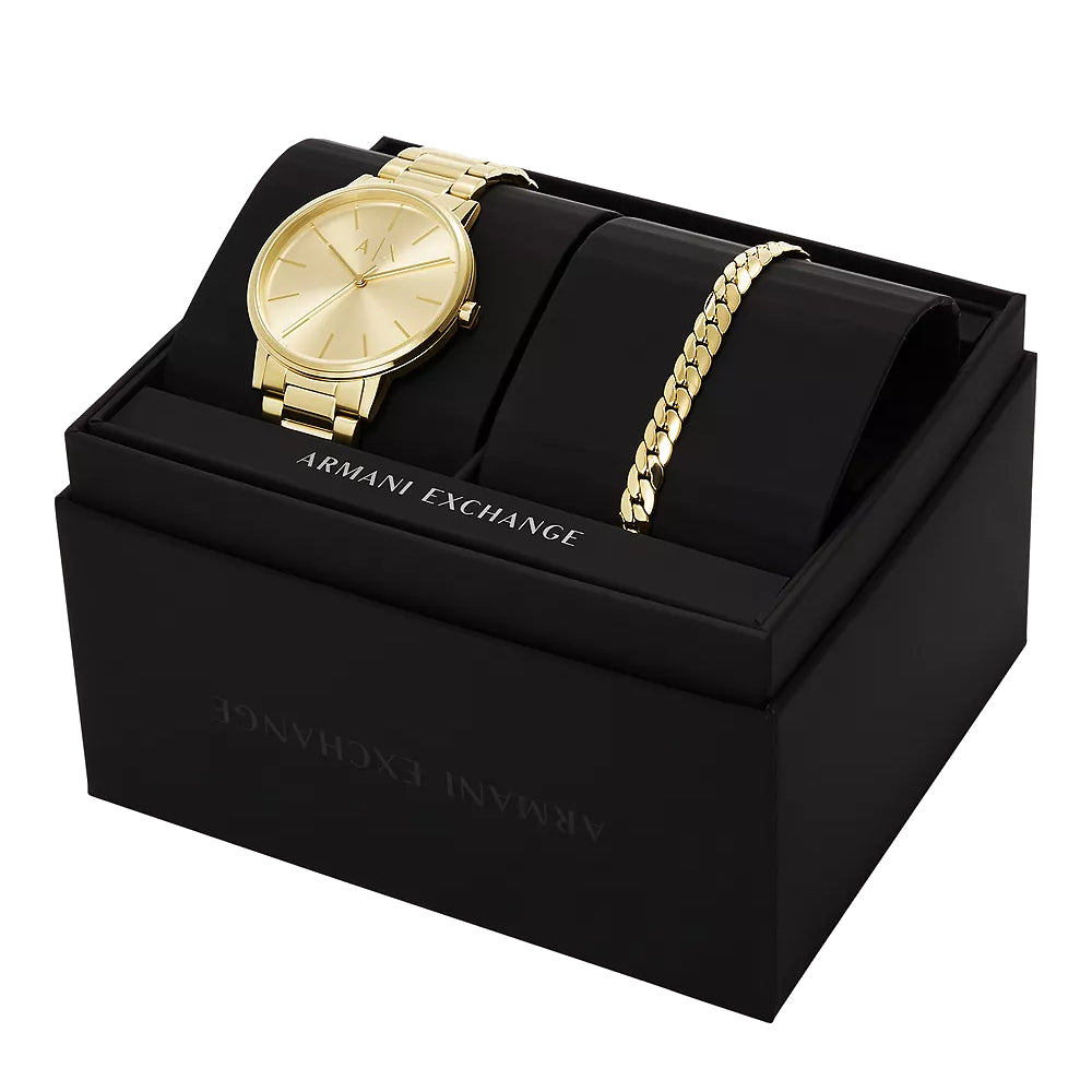 Armani Exchange Cayde Men's 42mm Watch with Bracelet - Gold-Tone