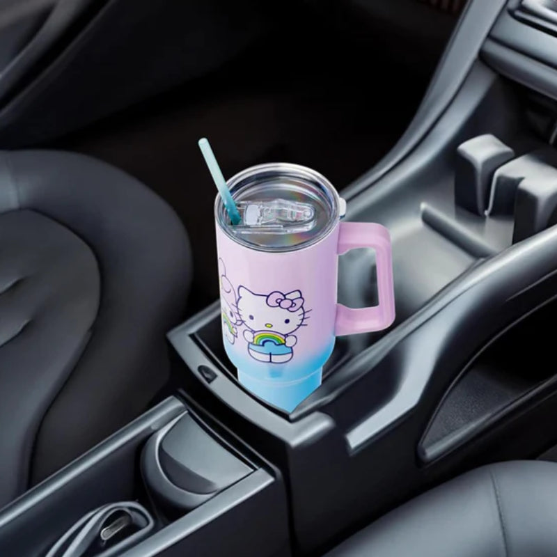 Sanrio Hello Kitty and Friends Rainbow 40 oz Stainless Steel Tumbler - Lavender/Blue