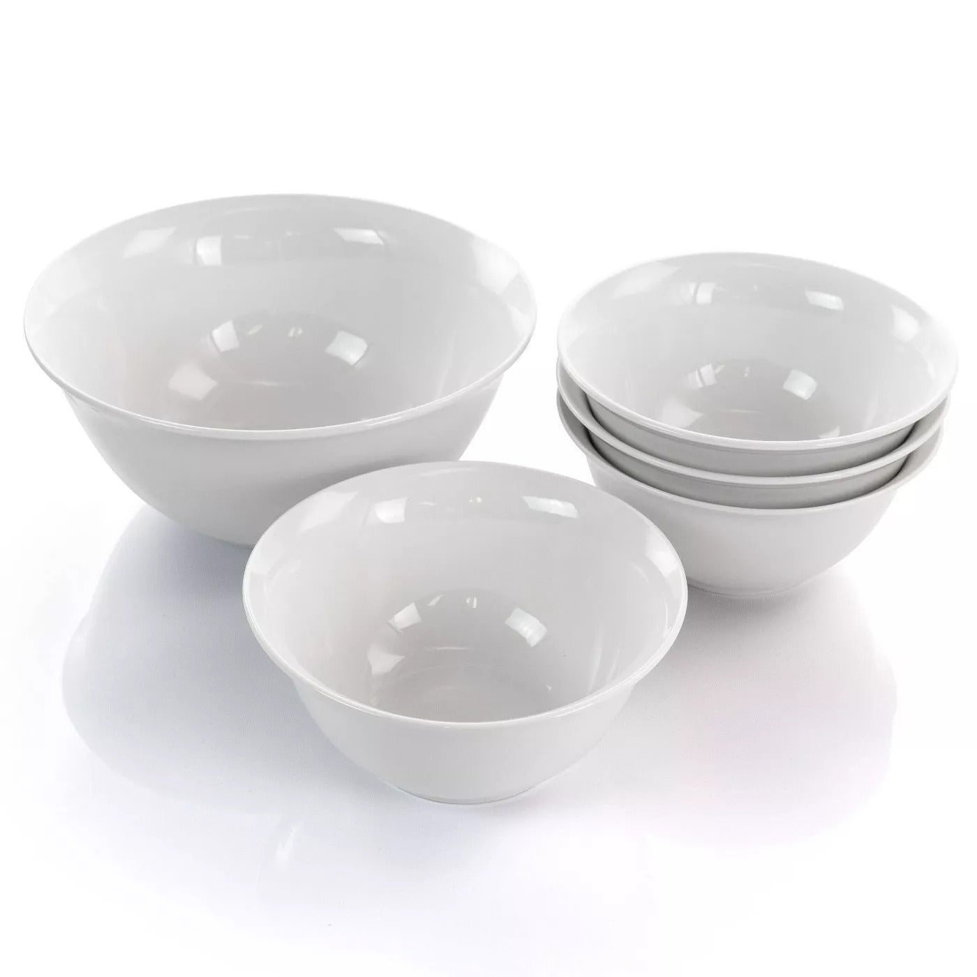 Gibson All You Need 5PC Bowl Set White Fine Ceramic