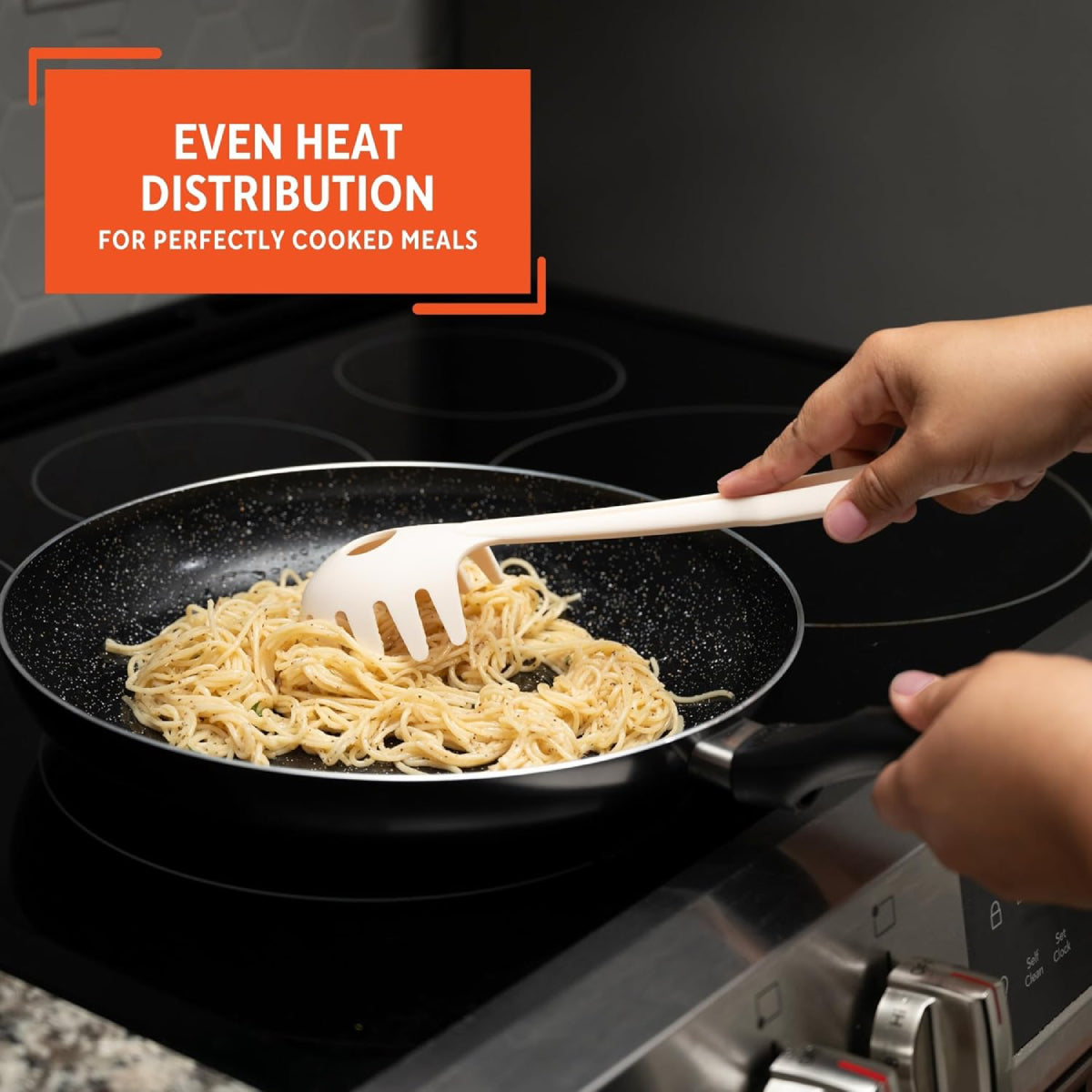 Imusa GAU/24032 12" Bistro Nonstick Fry Pan with Bakelite Handle - Black