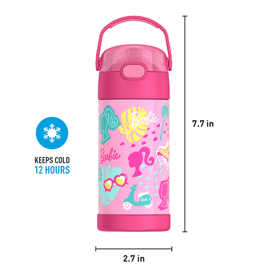 Thermos Funtainer Barbie 12 oz Water Bottle with Straw - Pink