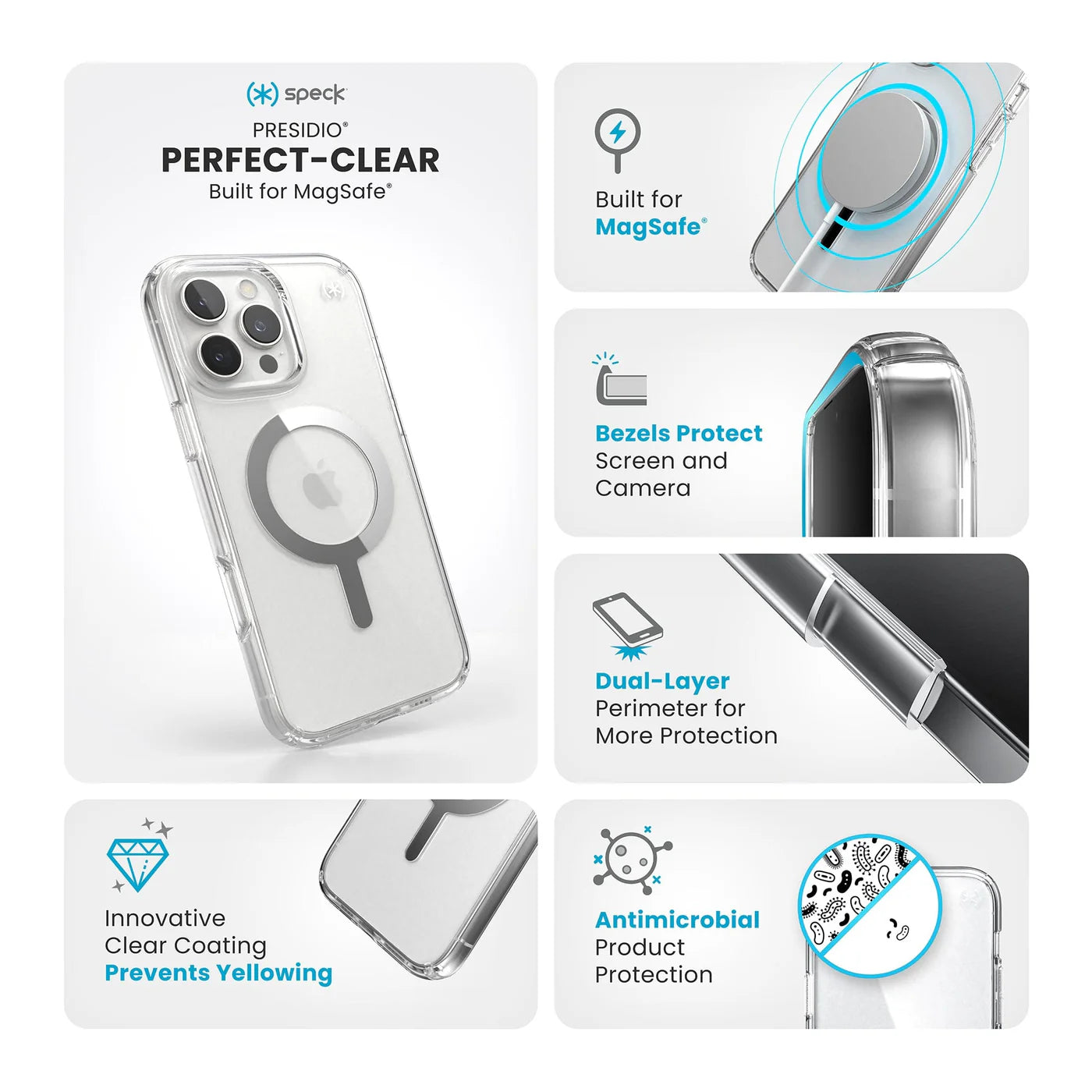 Speck Persidio Perfect Case for iPhone 16 Pro Max - Clear
