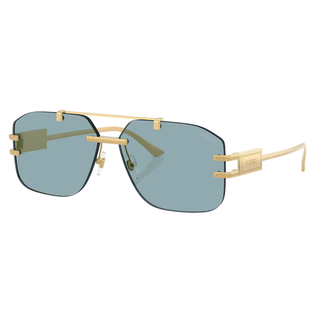 Versace Men's Geometric Solid Color Sunglasses