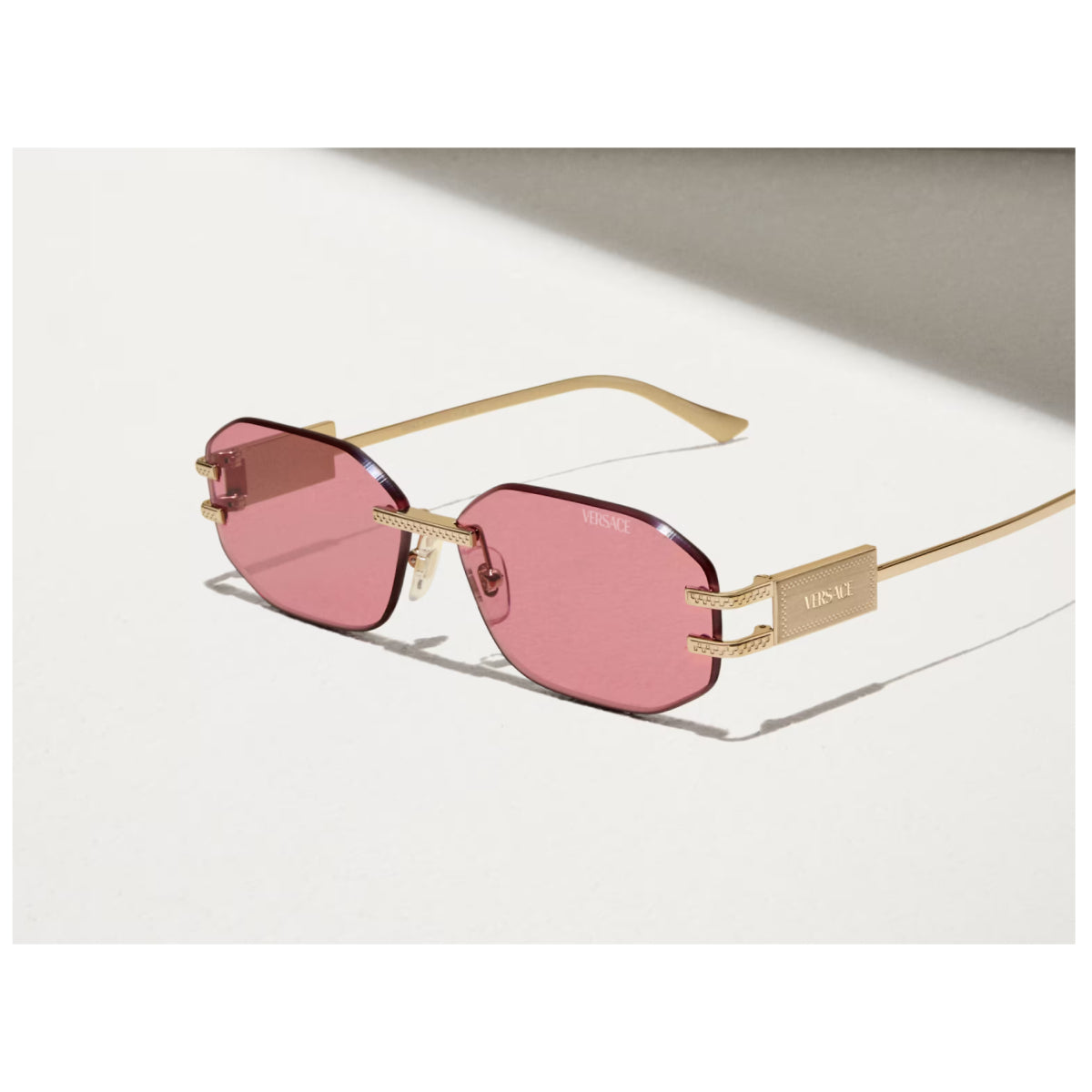 Versace Woman's VE2274100284 Geometric Solid Color Sunglasses