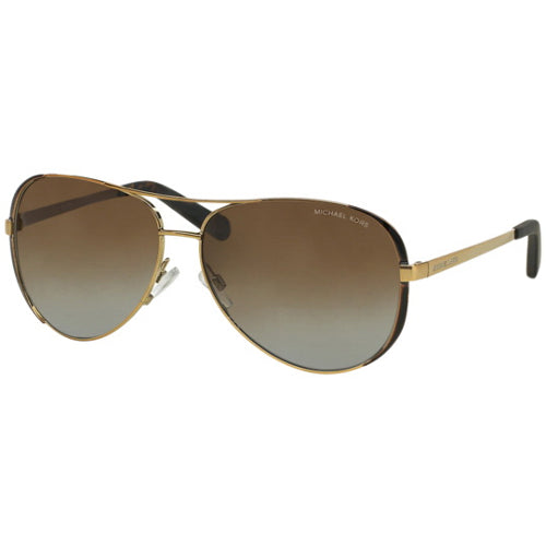Michael Kors Chelsea Sunglasses - Gold-Dark Chocolate Brown / Brown Gradient Polarized - Curacao