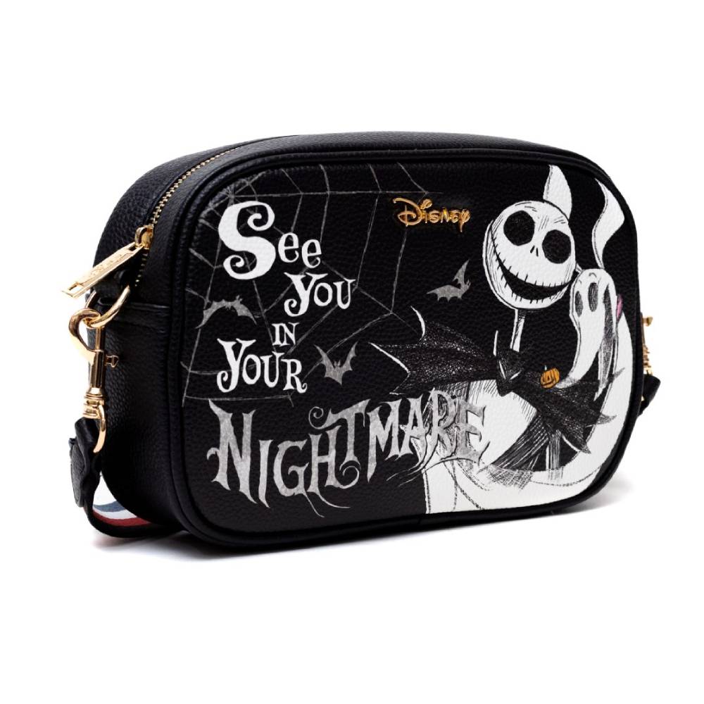 WondaPop Designer Series 6.25" Disney See You Before Christmas see you Crossbody Purse - Black