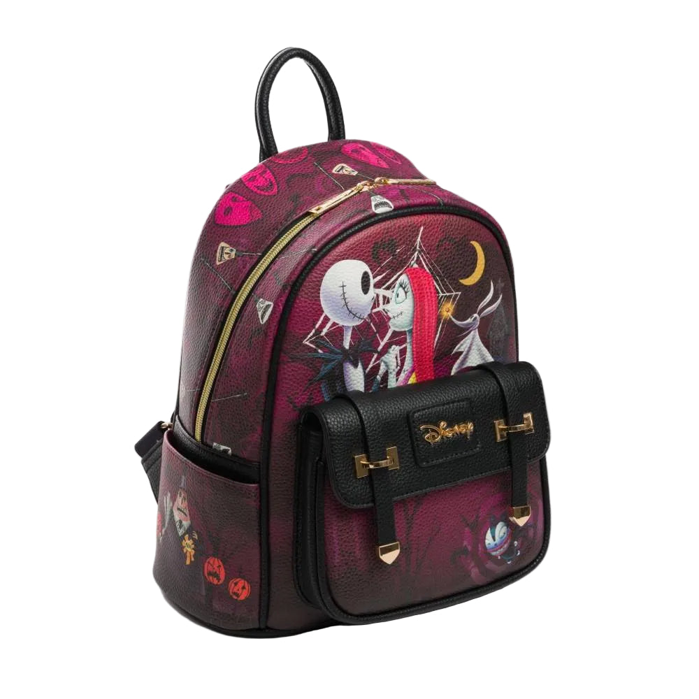 WondaPop Disney Nightmare Before Christmas Jack and Sally 11" Mini Backpack - Red/Black